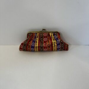 Colorful mini bag clutch clasp coin purse multicolored floral